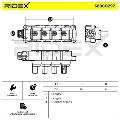 Ignition Coil RIDEX 689C0297 689C0297 - photo 6