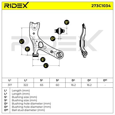 Control Arm RIDEX 273C1034 273C1034 - photo 8
