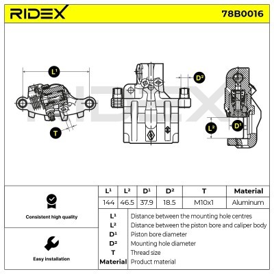 Brake Caliper RIDEX 78B0016 78B0016 - photo 5