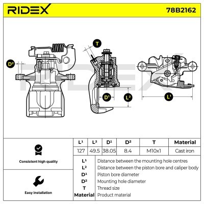 Brake Caliper RIDEX 78B2162 78B2162 - photo 6