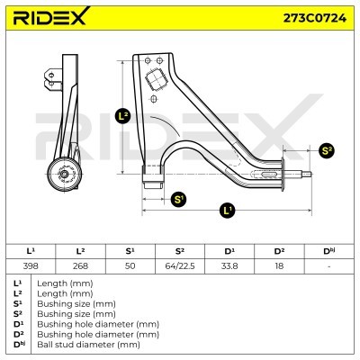 Control Arm RIDEX 273C0724 273C0724 - photo 6