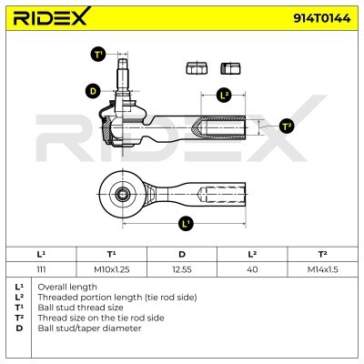 Tie Rod End RIDEX 914T0144 914T0144 - photo 5