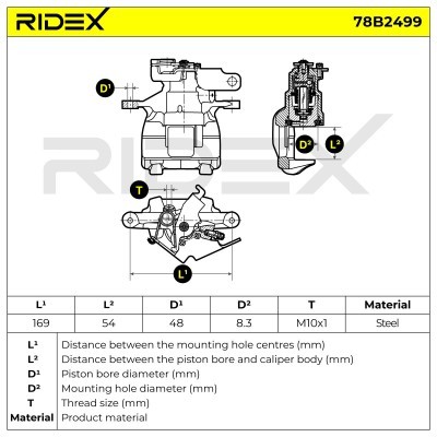 Brake Caliper RIDEX 78B2499 78B2499 - photo 7