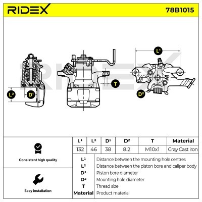 Brake Caliper RIDEX 78B1015 78B1015 - photo 5