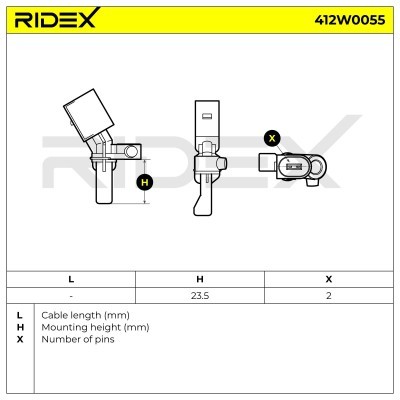 ABS Sensor RIDEX 412W0055 412W0055 - photo 6