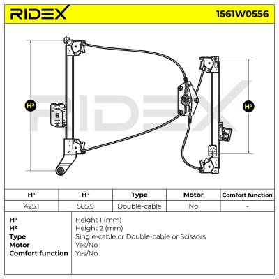 Window Regulator RIDEX 1561W0556 1561W0556 - photo 6