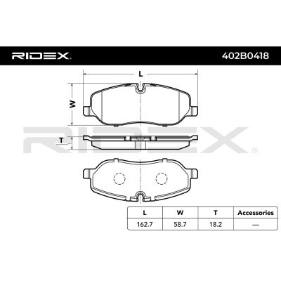 Brake Pads Set RIDEX 402B0418 402B0418 - photo 7