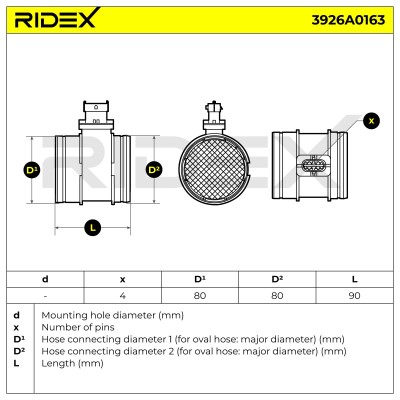 Air Mass Sensor RIDEX 3926A0163 3926A0163 - photo 7