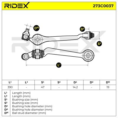 Control Arm RIDEX 273C0037 273C0037 - photo 6