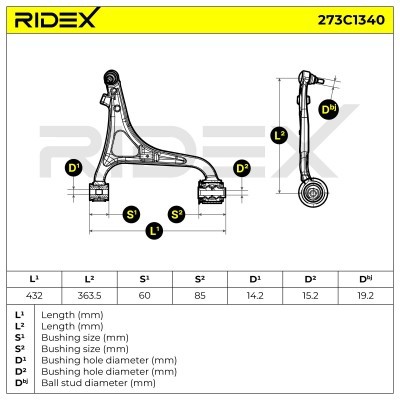 Control Arm RIDEX 273C1340 273C1340 - photo 5