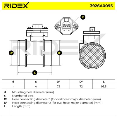 Air Mass Sensor RIDEX 3926A0095 3926A0095 - photo 6
