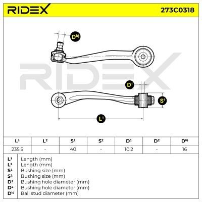 Control Arm RIDEX 273C0318 273C0318 - photo 5