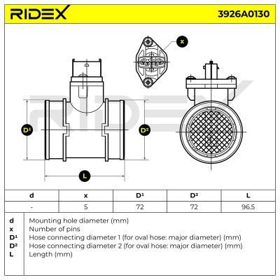 Air Mass Sensor RIDEX 3926A0130 3926A0130 - photo 6