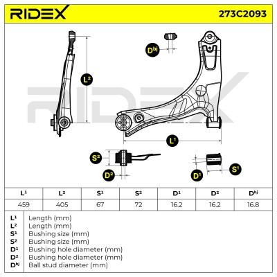Control Arm RIDEX 273C2093 273C2093 - photo 5