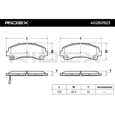 Brake Pads Set RIDEX 402B0923 402B0923 - photo 4