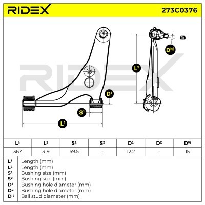 Control Arm RIDEX 273C0376 273C0376 - photo 7