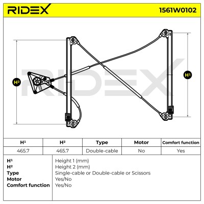 Window Regulator RIDEX 1561W0102 1561W0102 - photo 6