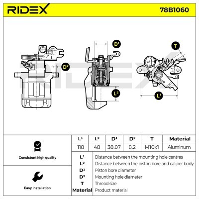 Brake Caliper RIDEX 78B1060 78B1060 - photo 5