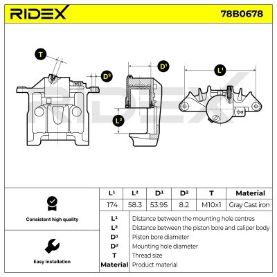 Brake Caliper RIDEX 78B0678 78B0678 - photo 6