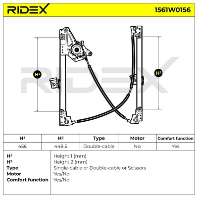 Window Regulator RIDEX 1561W0156 1561W0156 - photo 7