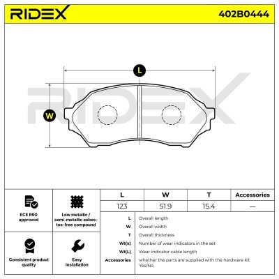 Brake Pads Set RIDEX 402B0444 402B0444 - photo 7