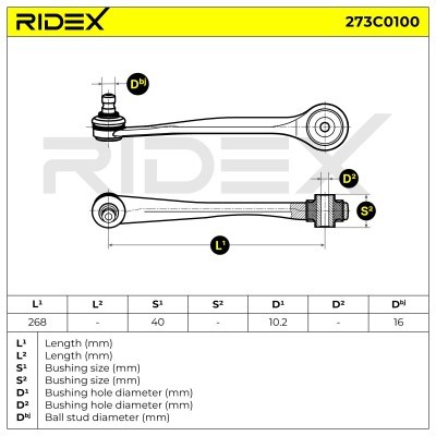 Control Arm RIDEX 273C0100 273C0100 - photo 7