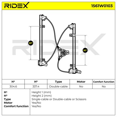 Window Regulator RIDEX 1561W0103 1561W0103 - photo 8