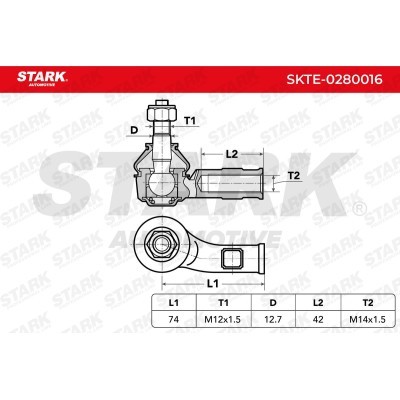 Tie Rod End Stark SKTE-0280016 SKTE-0280016 - photo 3