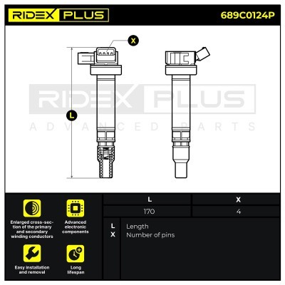 Ignition Coil RIDEX 689C0124P 689C0124P - photo 3