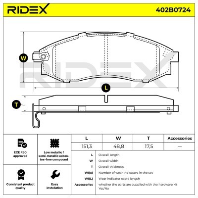 Brake Pads Set RIDEX 402B0724 402B0724 - photo 8