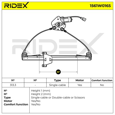 Window Regulator RIDEX 1561W0165 1561W0165 - photo 5