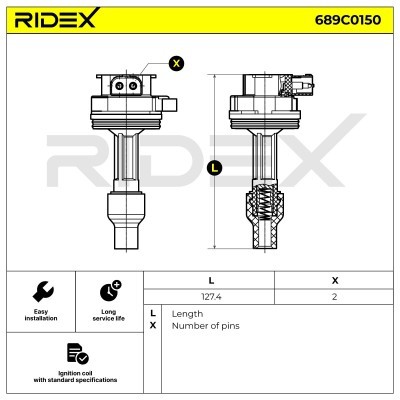 Ignition Coil RIDEX 689C0150 689C0150 - photo 5