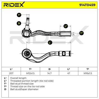 Tie Rod End RIDEX 914T0459 914T0459 - photo 5