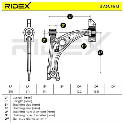 Control Arm RIDEX 273C1613 273C1613 - photo 6