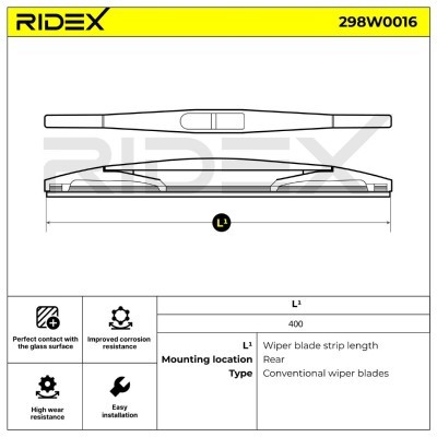 Щетка стеклоочистителя заднего стекла RIDEX 298W0016 298W0016 - photo 5