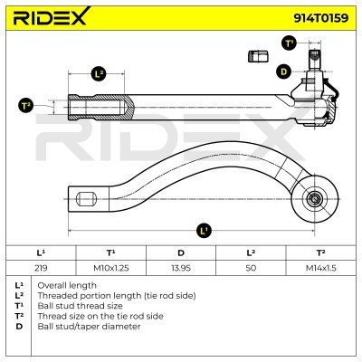 Tie Rod End RIDEX 914T0159 914T0159 - photo 8