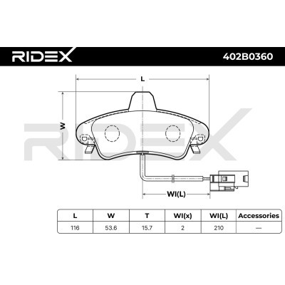 Brake Pads Set RIDEX 402B0360 402B0360 - photo 4