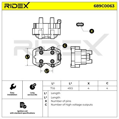 Ignition Coil RIDEX 689C0063 689C0063 - photo 4