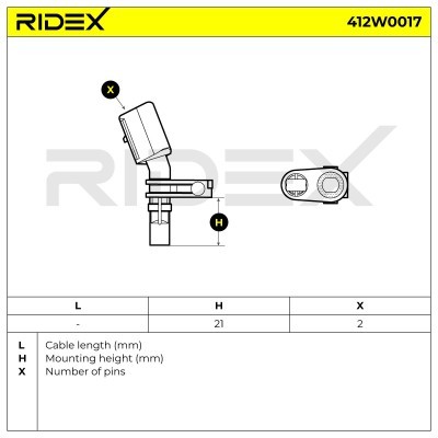 ABS Sensor RIDEX 412W0017 412W0017 - photo 5
