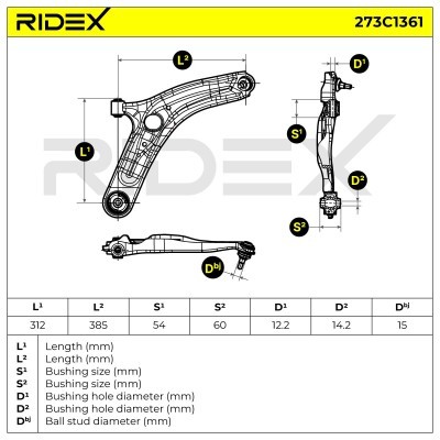 Control Arm RIDEX 273C1361 273C1361 - photo 5
