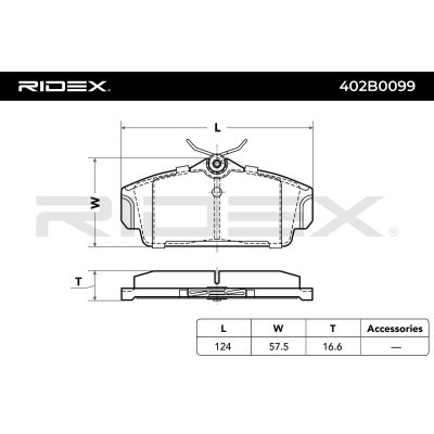Brake Pads Set RIDEX 402B0099 402B0099 - photo 3
