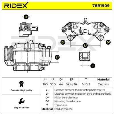 Brake Caliper RIDEX 78B1909 78B1909 - photo 6