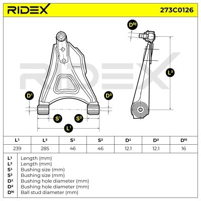Control Arm RIDEX 273C0126 273C0126 - photo 8