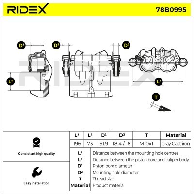 Brake Caliper RIDEX 78B0995 78B0995 - photo 6