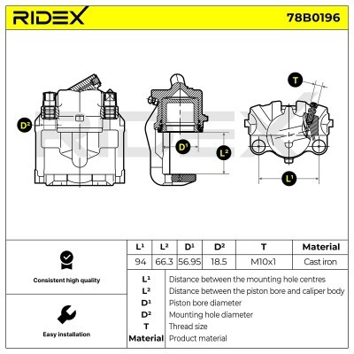 Brake Caliper RIDEX 78B0196 78B0196 - photo 4