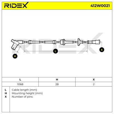 ABS Sensor RIDEX 412W0021 412W0021 - photo 6