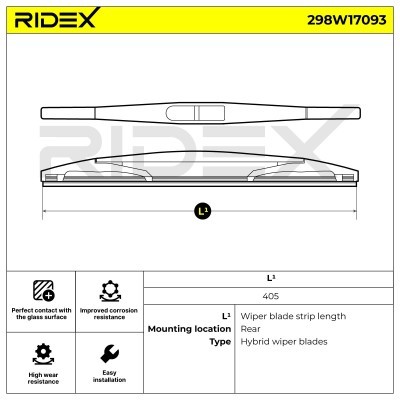 Щетка стеклоочистителя заднего стекла RIDEX 298W17093 298W17093 - photo 8