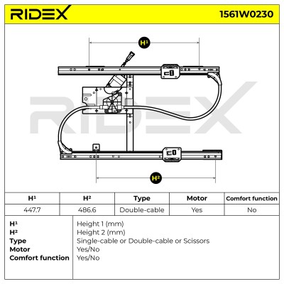 Window Regulator RIDEX 1561W0230 1561W0230 - photo 7