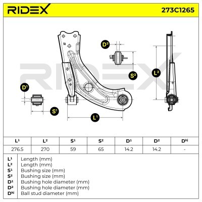Control Arm RIDEX 273C1265 273C1265 - photo 7