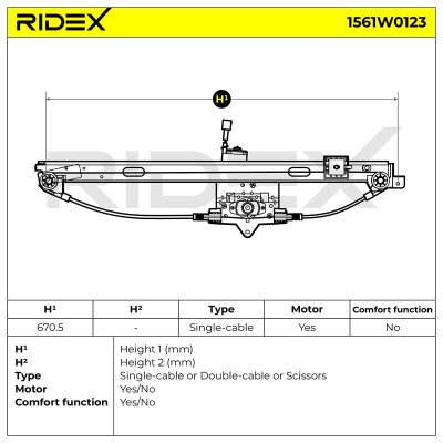 Window Regulator RIDEX 1561W0123 1561W0123 - photo 7